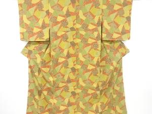未使用品　切りばめ風　瓢箪・花模様小紋着物